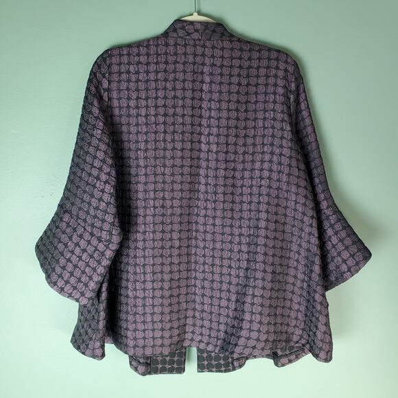 IC By Connie K Womens Purple Trumpet Sleeve Two Toned Jacket Size Medium 2044J - Picture 2 of 8